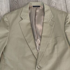 Brooks Brothers Blazer Mens 43R‎ Suit Jacket Beige Khaki Classic Preppy Casual
